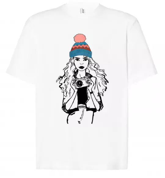 Футболка Оверсайз Girl photo Білий фото