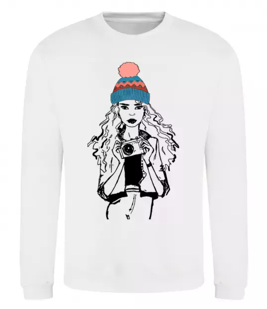 Світшот Girl photo Білий фото