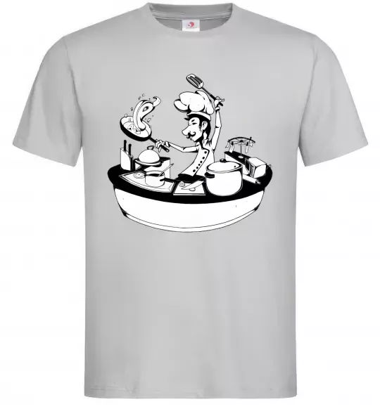 Чоловіча футболка Cook chef Сірий фото