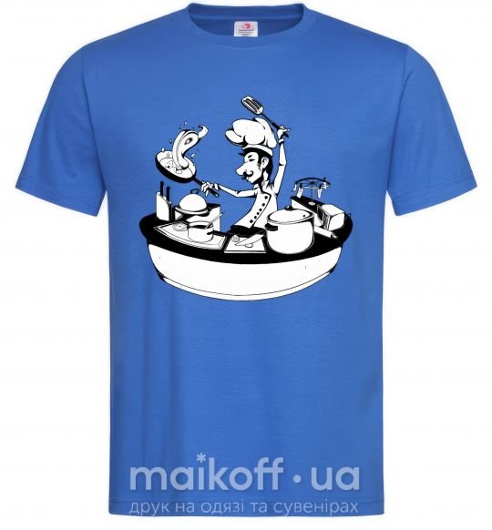 Мужская футболка Cook chef Ярко-синий фото
