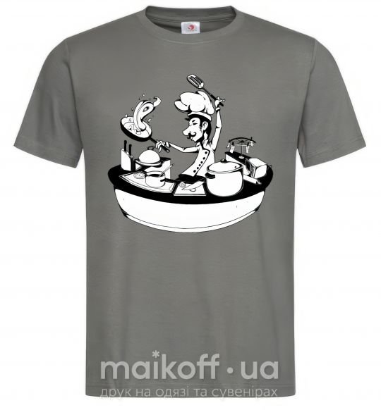 Чоловіча футболка Cook chef Графіт фото