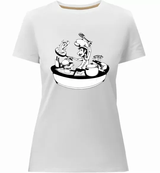 Жіноча преміум футболка Cook chef Білий фото