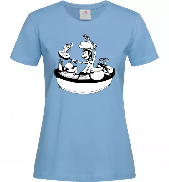Жіноча футболка Cook chef Блакитний фото