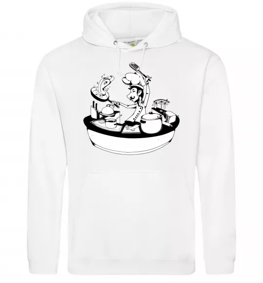 Мужская толстовка (худи) Cook chef Белый фото