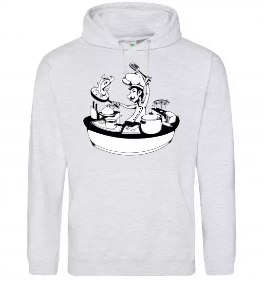 Жіноча толстовка (худі) Cook chef Сірий меланж фото