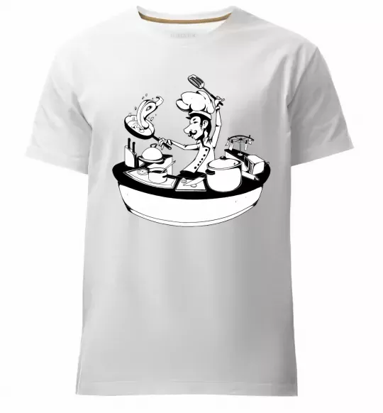 Мужская премиум футболка Cook chef Белый фото