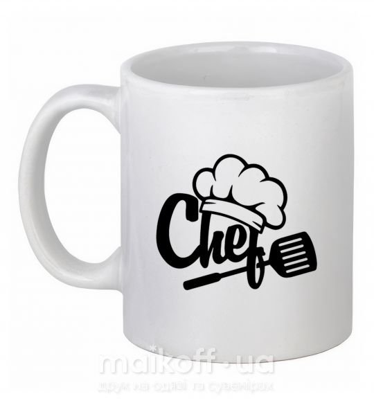 Чашка керамічна Chef hat Білий фото