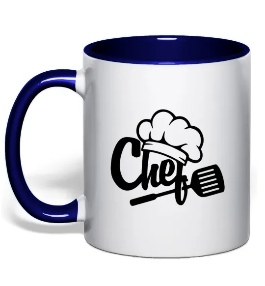 Чашка с цветной ручкой Chef hat Глубокий темно-синий фото