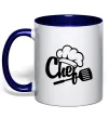 Чашка с цветной ручкой Chef hat Глубокий темно-синий фото