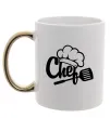 Чашка с цветной ручкой Chef hat Золото фото