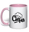 Чашка с цветной ручкой Chef hat Нежно розовый фото