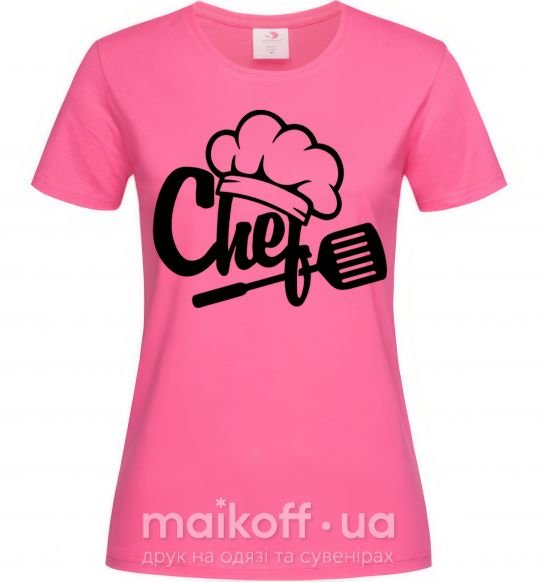 Жіноча футболка Chef hat Яскраво-рожевий фото