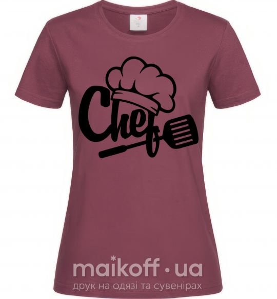 Женская футболка Chef hat Бордовый фото