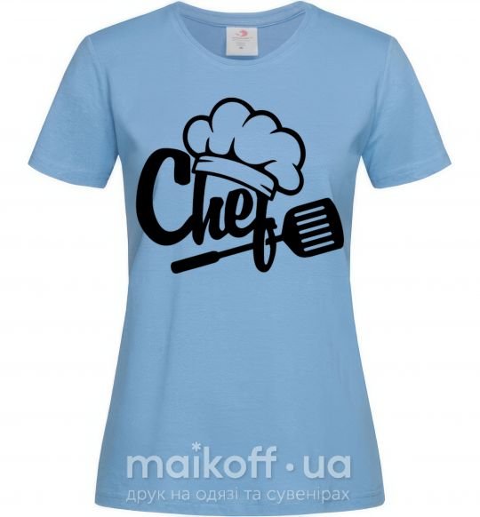Жіноча футболка Chef hat Блакитний фото