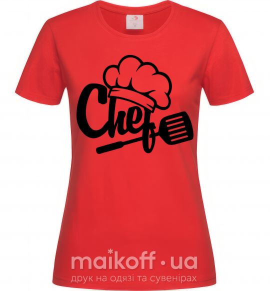 Женская футболка Chef hat Красный фото