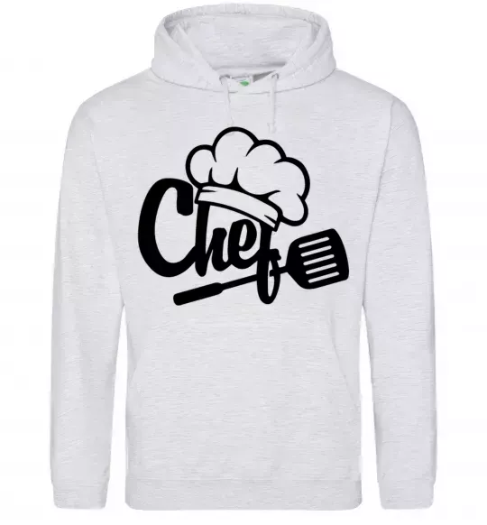 Женская толстовка (худи) Chef hat Серый меланж фото
