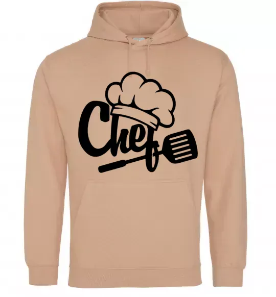 Женская толстовка (худи) Chef hat Песочный фото