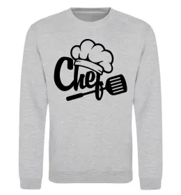 Свитшот Chef hat Серый меланж фото
