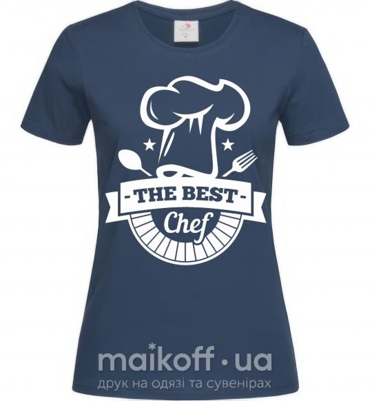 Женская футболка The best chef Темно-синий фото