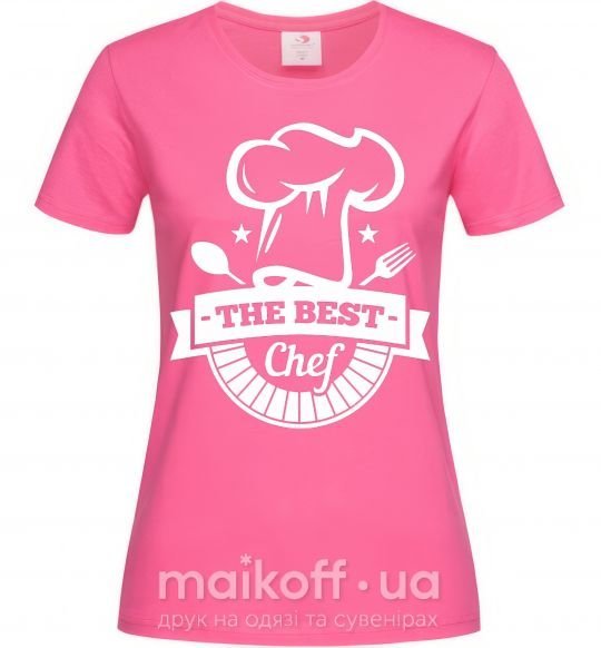 Жіноча футболка The best chef Яскраво-рожевий фото
