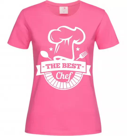 Жіноча футболка The best chef Яскраво-рожевий фото