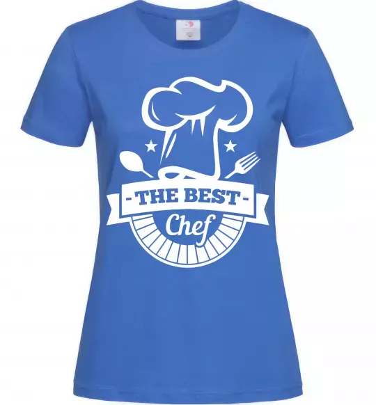 Жіноча футболка The best chef Яскраво-синій фото