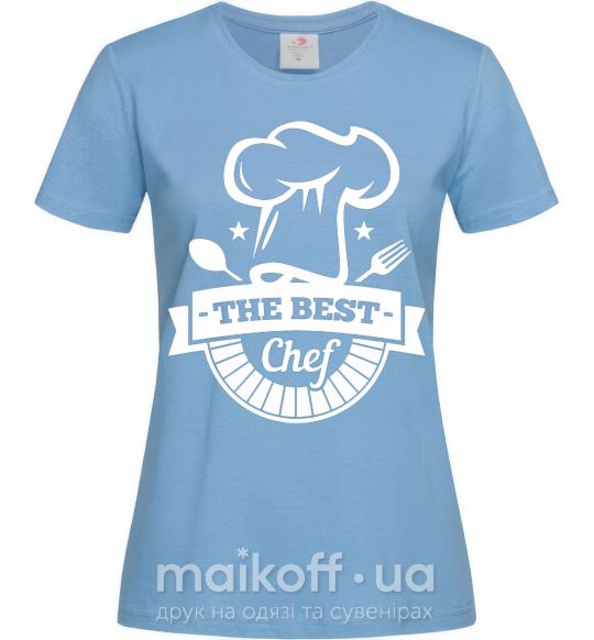 Жіноча футболка The best chef Блакитний фото