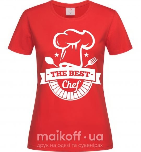 Женская футболка The best chef Красный фото
