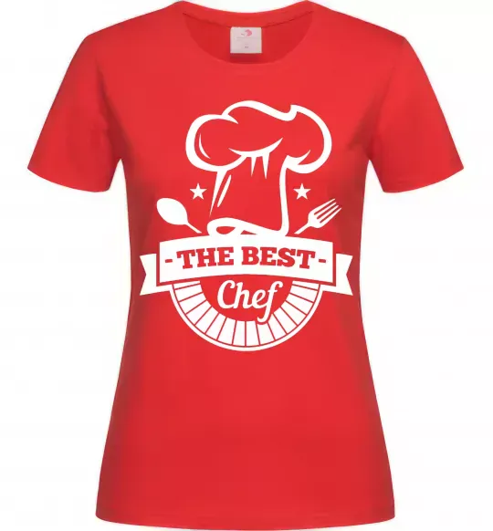 Жіноча футболка The best chef Червоний фото