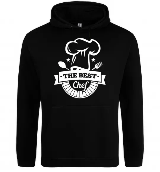 Мужская толстовка (худи) The best chef Черный фото