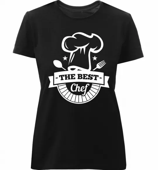 Жіноча преміум футболка The best chef Чорний фото