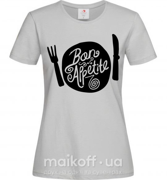 Женская футболка Bon appetite Серый фото