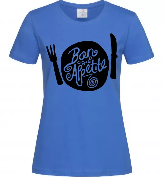Жіноча футболка Bon appetite Яскраво-синій фото