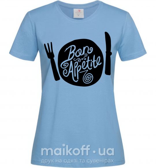 Жіноча футболка Bon appetite Блакитний фото