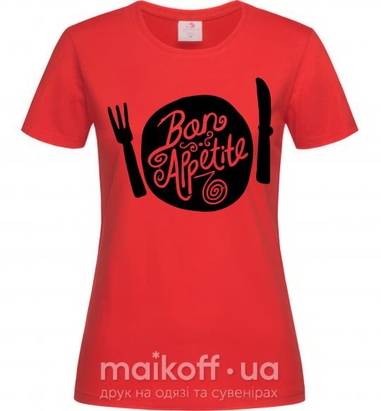 Женская футболка Bon appetite Красный фото
