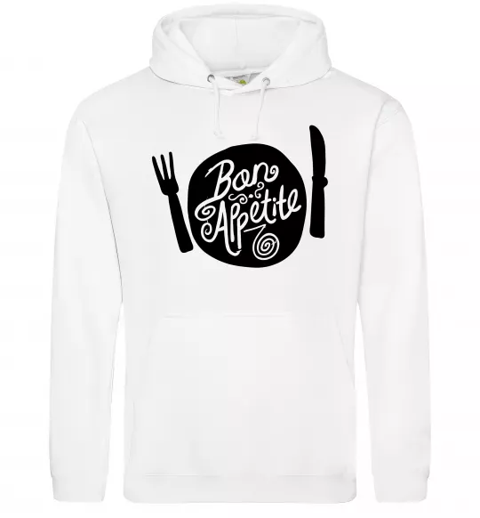 Мужская толстовка (худи) Bon appetite Белый фото