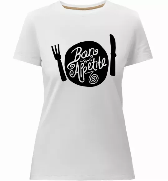 Жіноча преміум футболка Bon appetite Білий фото