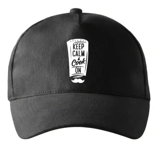 Кепка Keep calm and cook on Чорний фото