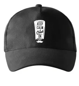 Кепка Keep calm and cook on Черный фото
