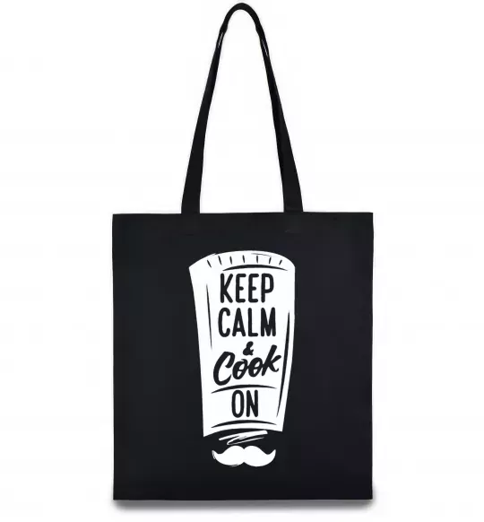 Еко-сумка Keep calm and cook on Чорний фото