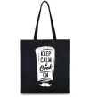 Еко-сумка Keep calm and cook on Чорний Еко-сумка Keep calm and cook on Чорний фото