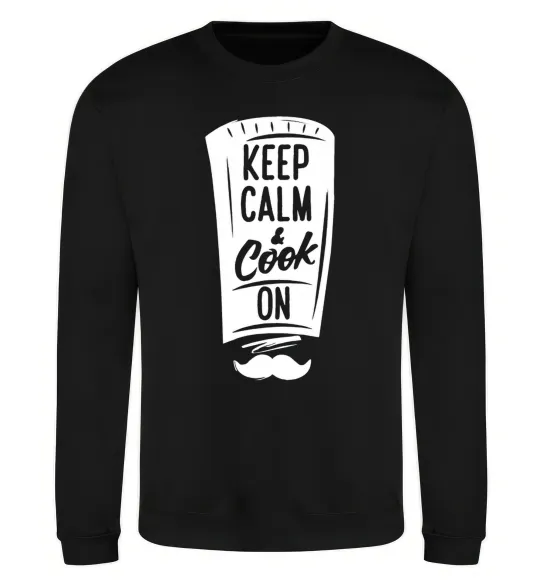 Світшот Keep calm and cook on Чорний фото