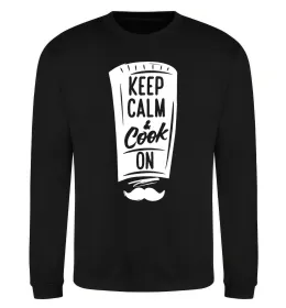 Світшот Keep calm and cook on Чорний фото