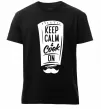 Чоловіча преміум футболка Keep calm and cook on Чорний фото