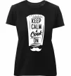 Жіноча преміум футболка Keep calm and cook on Чорний фото
