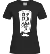 Женская футболка Keep calm and cook on Черный фото