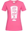 Женская футболка Keep calm and cook on Ярко-розовый фото