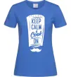 Женская футболка Keep calm and cook on Ярко-синий фото