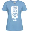 Женская футболка Keep calm and cook on Голубой фото
