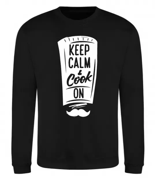 Свитшот Keep calm and cook on Черный фото